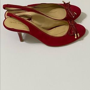 Beautiful Red Suade Kate Spade Heels